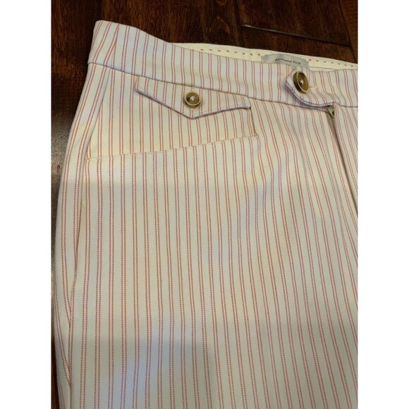 By Anthropologie "The Essential Slim" Red & White Pinstriped Pants, Size 2 (US) - Picture 3 of 6